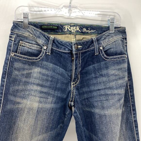 Wrangler Rock 47 angel wing embroidered sparkle ultra Low rise bootcut Y2K - Picture 3 of 7